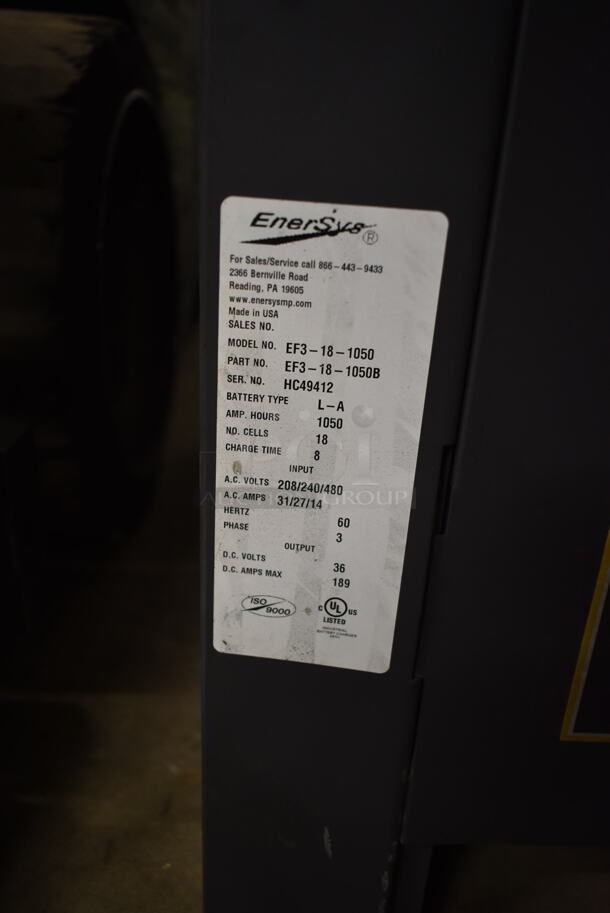 Clark ESX25 Metal Industrial 5,000 Pound Capacity Electric Powered Rider Forklift w/ EnerSys EF3-18-1050 Battery Charger. 8,523 Hours. Forklift is Tested and Working! - Image 4 of 12