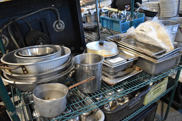 ALL ONE MONEY! Tier Lot of Various Metal Including Colander, Bowls, Drop In Bins and Sauce Pan