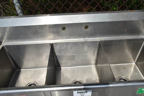 Stainless Steel 3 Bay Sink. Bays 8x14 - Image 2 of 3