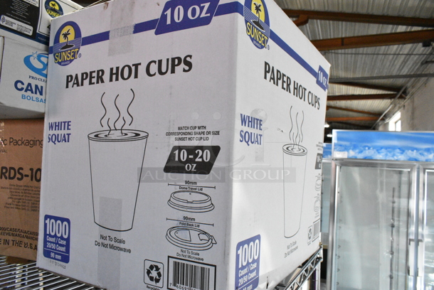 6 BRAND NEW Boxes Including Paper Hot Cups 10 oz, LHRDS-10 Graphic Lids, SKYF3036HB 20-30 Gallon Bags, Eco Java Jacket, Paper Hot Cups 8 oz, HCR-242406C Clear Bags. 6 Times Your Bid!  - Image 2 of 8