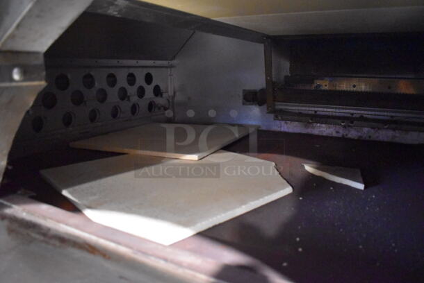 LIKE NEW! Bakers Pride Stainless Steel Commercial Natural Gas Powered Floor Style Il Forno Single Deck Pizza Oven on Metal Legs w/ Commercial Casters. 78x54x68 - Image 8 of 12