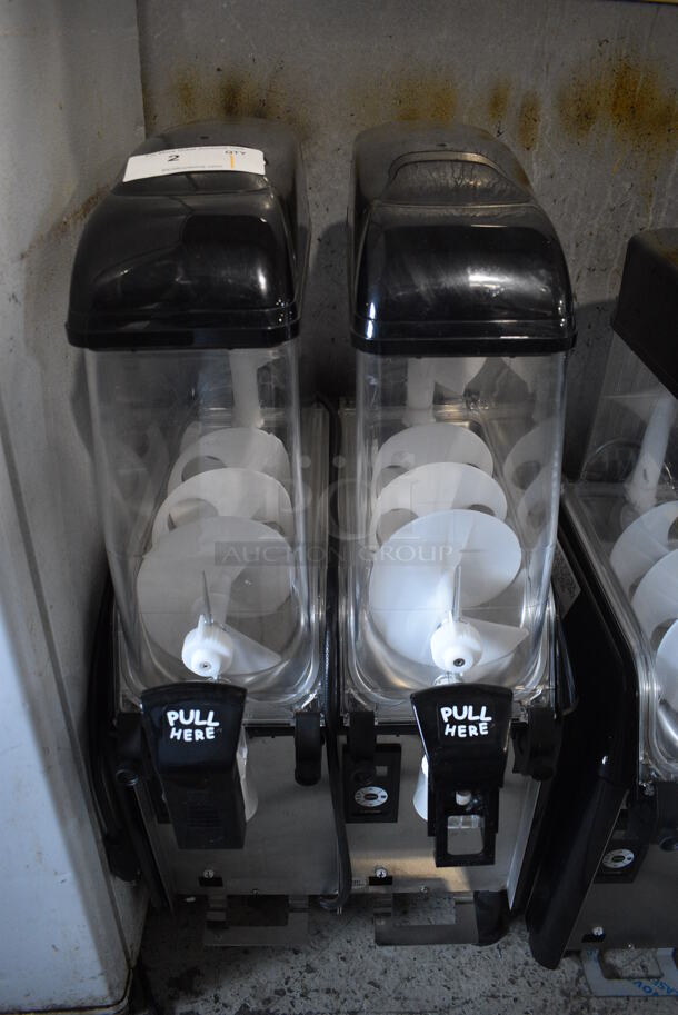 LIKE NEW! Elmeco Model FC2 GREEN Metal Commercial Countertop 2 Hopper Slushie Machine. 115 Volts, 1 Phase. 17x22x34. Tested and Working! - Image 1 of 7