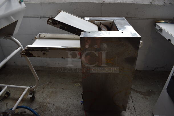 Metal Commercial Floor Style Dough Sheeter on Commercial Casters. 115 Volts, 1 Phase. 24x40x42. Tested and Powers On But Parts Do Not Move - Image 1 of 10