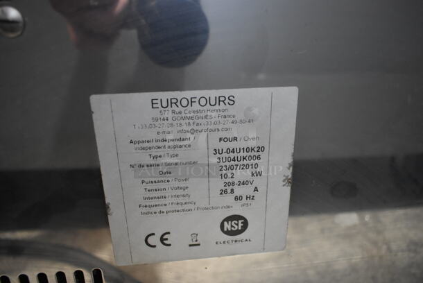 Eurofours 3U-04U10K20 Stainless Steel Commercial Electric Powered Convection Oven w/ Stand. 208-240 Volts.  - Image 7 of 7