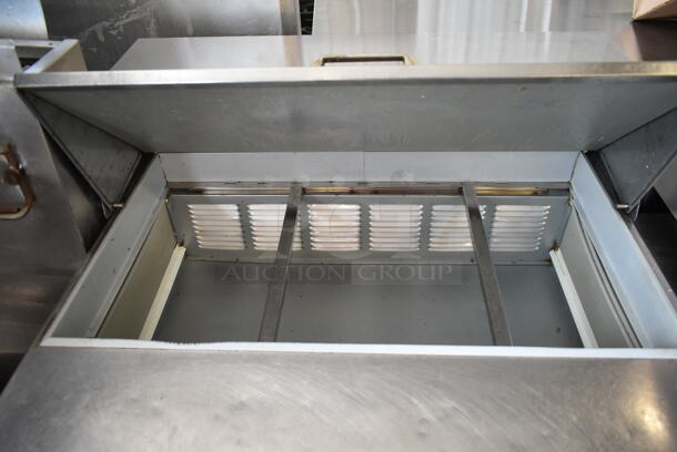 Beverage Air SPE27-B Stainless Steel Commercial Sandwich Salad Prep Table on Commercial Casters. 115 Volts, 1 Phase. Tested and Powers On But Does Not Get Cold - Image 2 of 4