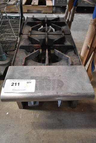 Stainless Steel Commercial Countertop Natural Gas Powered 2 Burner Range. 