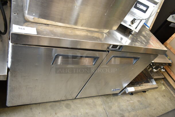 2016 Atosa MGF8402 Stainless Steel Commercial 2 Door Undercounter Cooler on Commercial Casters. 115 Volts, 1 Phase. Tested and Powers On But Does Not Get Cold - Image 4 of 4