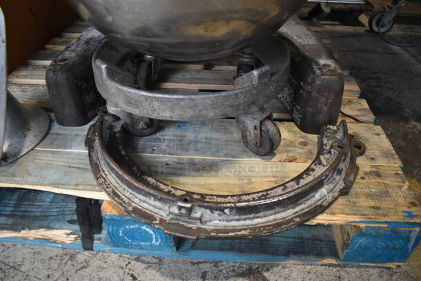 Hobart M 802 Metal Commercial Floor Style 80 Quart Planetary Dough Mixer w/ Metal Mixing Bowl, Bowl Dolly, Bowl Adapter, Dough Hook, Paddle and Whisk Attachments. 208 Volts, 3 Phase. 25x48x64 - Image 8 of 9