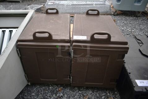2 Carlisle NPC300N Brown Poly Insulated Food Carrying Catering Case. 2 Times Your Bid!