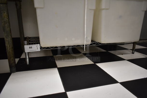 Chrome Finish Wire Dunnage Rack w/ 2 White Poly Bins. (kitchen) - Image 7 of 7