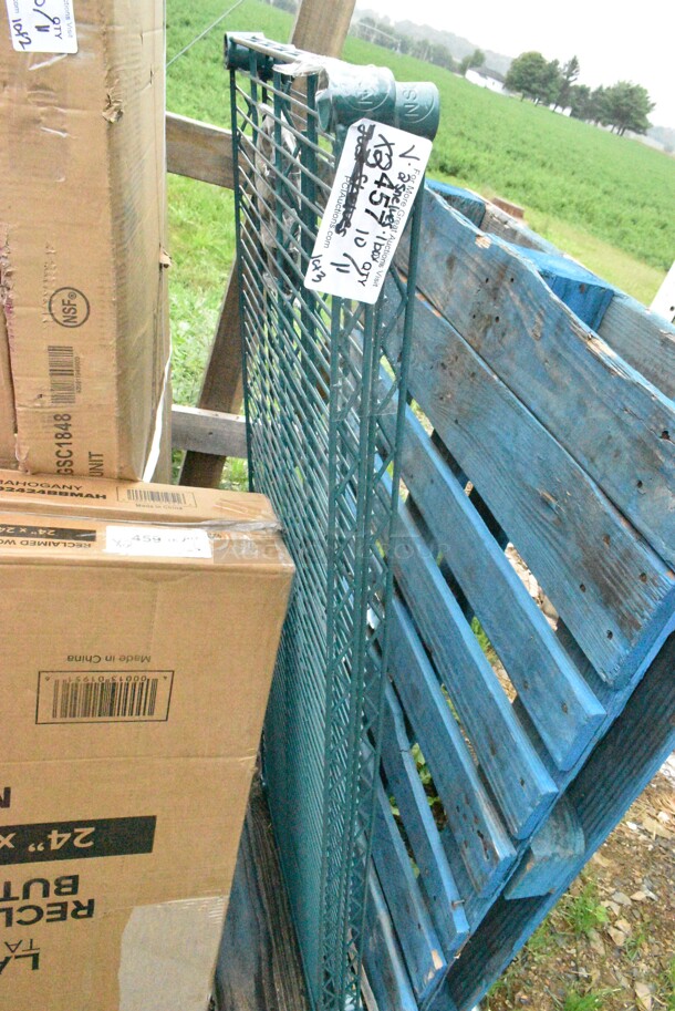 3 BRAND NEW SCRATCH AND DENT! Items Including 2 Green Finish Wire Shelves, Regency 460EB1860 18" x 60" NSF Black Epoxy Wire Shelf, 200812326 True 812326 Equivalent 60" x 32 1/8" Cutting Board Top. 3 Times Your Bid!  - Image 3 of 5