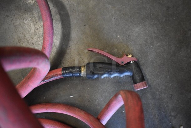 Red Rubber Hose with Spray Nozzle. - Image 3 of 4