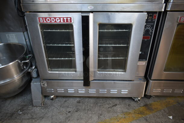 2 Blodgett Zephaire-200-G Stainless Steel Commercial Natural Gas Powered Full Size Convection Ovens w/ View Through Doors, Metal Oven Racks and Thermostatic Controls on Commercial Casters. 60,000 BTU. 2 Times Your Bid! - Image 3 of 9