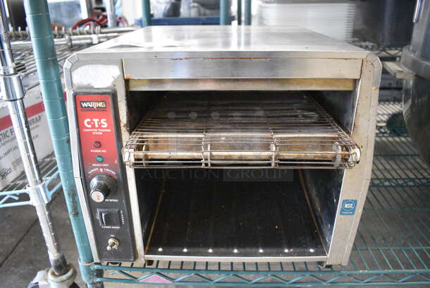 Waring Model CTS1000 Stainless Steel Commercial Countertop Conveyor Toaster Oven. 120 Volts, 1 Phase. 15.5x17x13.5. Cannot Test - Unit Needs New Plug Head