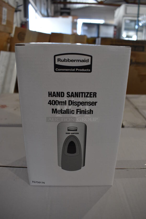 PALLET LOT OF 12 Boxes of 12 BRAND NEW IN BOX Rubbermaid Metallic Finish Hand Sanitizer Dispensers. Total of 144. 12 Times Your Bid!