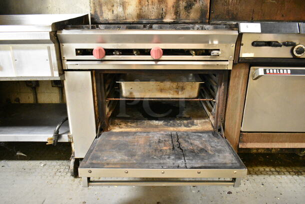 Dynamic Cooking Systems Stainless Steel Commercial Natural Gas Powered 6 Burner Range w/ Oven, Over Shelf and Back Splash. This Unit Was In Working Condition When the Restaurant Closed. (kitchen) - Image 2 of 6