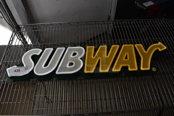 Subway Light Up Sign. 34x2.5x9. Tested and Working!