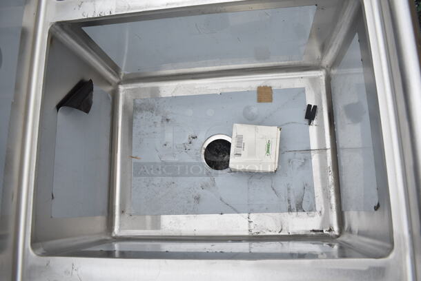 BRAND NEW SCRATCH AND DENT! Regency 600S31824218 94" 16-Gauge Stainless Steel Three Compartment Commercial Sink with 2 Drainboards - 18" x 24" x 14" Bowls. No Legs.  - Image 5 of 8