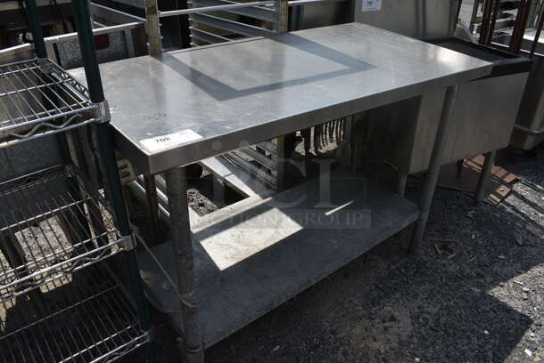 Stainless Steel Table w/ Metal Under Shelf. 48x24x33