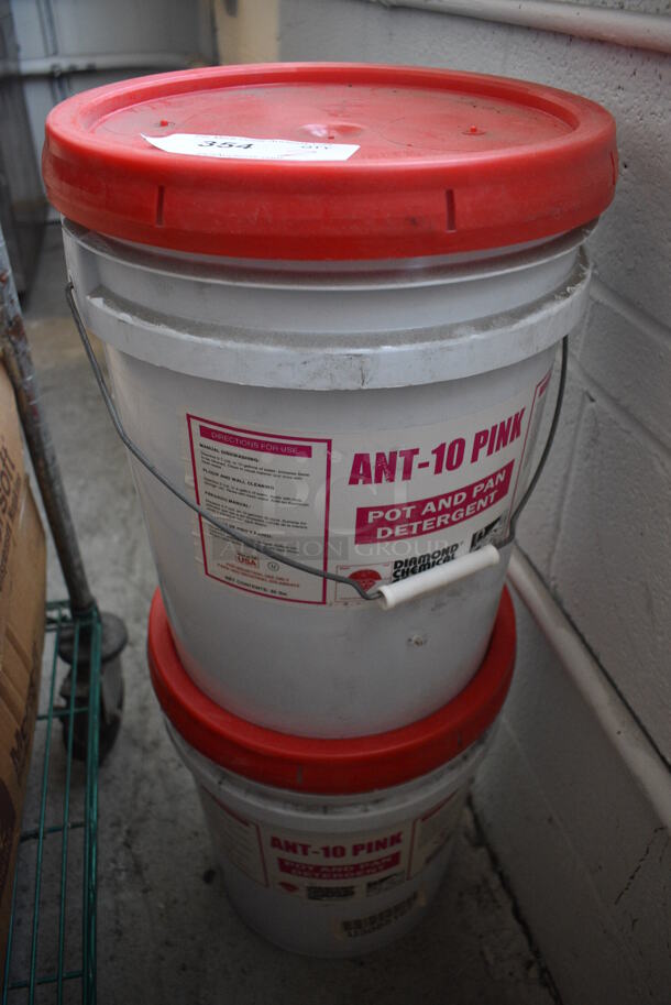 2 Ant-10 Pink Pot and Pan Detergent Barrels. 12x12x16. 2 Times Your Bid!
