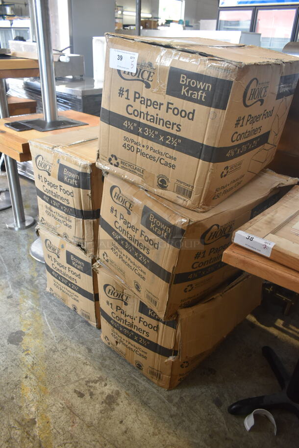 5 BRAND NEW IN BOX! Choice 4-5/8"x3-1/2"x2-1/2" Paper Food Containers. 5 Times Your Bid! - Image 6 of 6