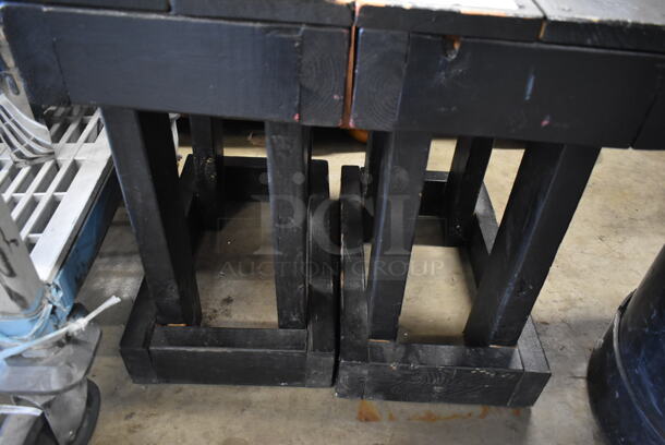 2 Black Wood Pattern End Tables. 2 Times Your Bid! - Image 3 of 3