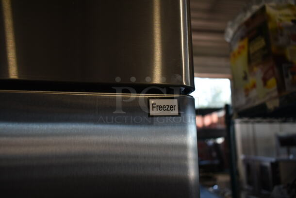 BRAND NEW SCRATCH AND DENT! 2021 Migali C-1FB-HC Stainless Steel Commercial Single Door Reach In Freezer w/ Poly Coated Racks on Commercial Casters. 115 Volts, 1 Phase. Tested and Working! - Image 3 of 10