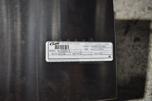 Curtis SCGEM-3 Stainless Steel Coffee Satellite Server and Curtis SCGEM-3-5 Server Stand. No Lid.  - Image 6 of 6
