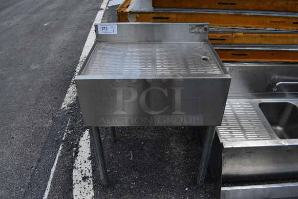 Krowne Stainless Steel Commercial Drain Board w/ Back Splash. 24x18x32