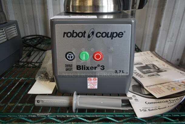 BRAND NEW SCRATCH AND DENT! Robot Coupe Blixer 3 Series D Stainless Steel Commercial Countertop Food Processor w/ Bowl, Lid and S Blade. 120 Volts, 1 Phase. Tested and Working! - Image 3 of 8