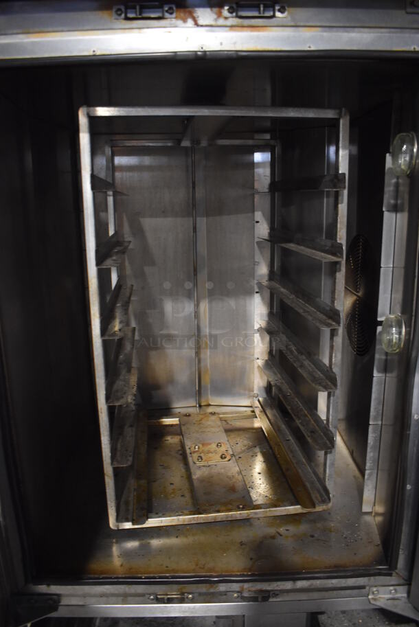 Baxter OV310E Stainless Steel Commercial Floor Style Electric Powered Mini Rotating Rack Oven w/ Pan Rack on Commercial Casters. 208 Volts, 3 Phase. 48x36x75 - Image 5 of 11