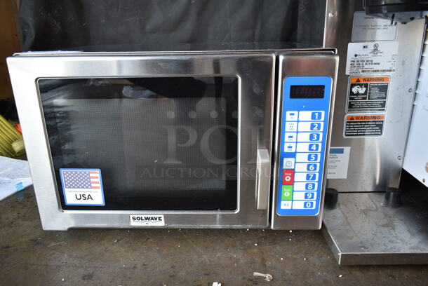 BRAND NEW SCRATCH AND DENT! 2023 Solwave SWA12T Stainless Steel Commercial Countertop Microwave Oven. 120 Volts, 1 Phase.  - Image 2 of 4