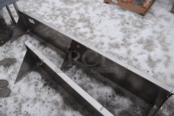 Stainless Steel Wall Mount Shelf w/ Brackets. 60x14x12 - Image 2 of 2