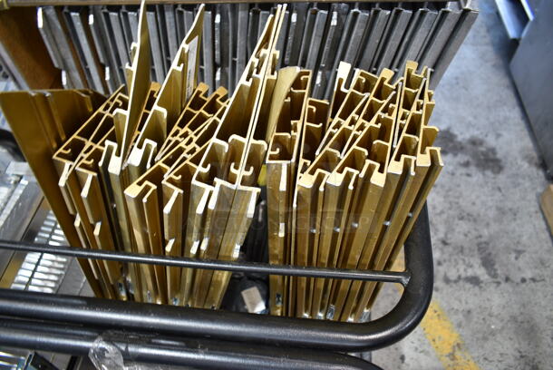 LOT of Approximately 61 Sico Cam-Lock Portable Dance Floor Pieces, Gold Trim Pieces and 3 Black Carts. Makes an Approximately 24'x21' Floor.  - Image 7 of 11