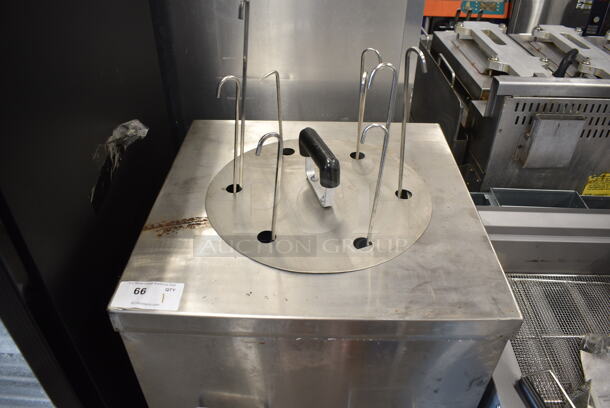 BRAND NEW SCRATCH AND DENT! Stainless Steel Commercial Natural Gas Powered Floor Style Tandoor Tandoori Oven on Commercial Casters.  - Image 5 of 10