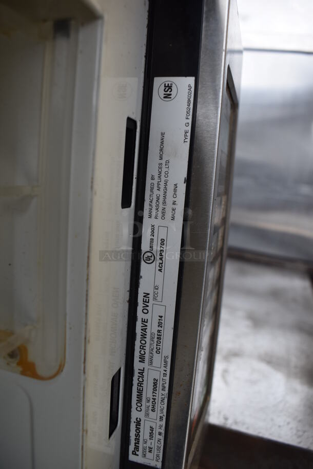 2014 Panasonic NE-1054F T Metal Countertop Microwave Oven. 120 Volts, 1 Phase. 20x13x11 - Image 5 of 6