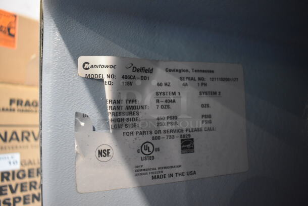 Delfield 406CA-DD1 Commercial Stainless Steel One Door Undercounter Cooler With Polycoated Shelves on Commercial Casters. 115V, 1 Phase. Tested and Powers On But Does Not Get Cold - Image 5 of 7