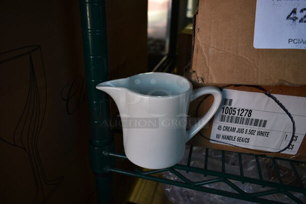 3 Boxes of 6 BRAND NEW! White Ceramic Cream Jug Pitchers. 3 Times Your Bid!