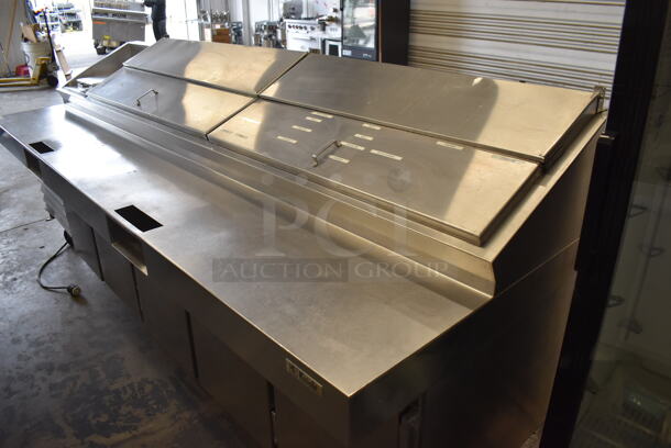 Knight Stainless Steel Commercial Pizza Prep Table Bain Marie on Commercial Casters. 120x39x52. Cannot Test Due To Plug Style - Image 2 of 9