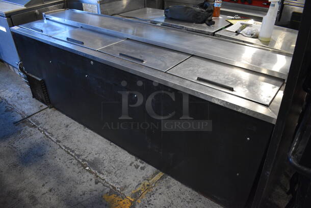 Beverage Air Model DW94-B Stainless Steel Commercial Back Bar Bottle Cooler w/ 4 Sliding Lids. 115 Volts, 1 Phase. 95x27x34. Tested and Powers On But Does Not Get Cold - Image 1 of 10