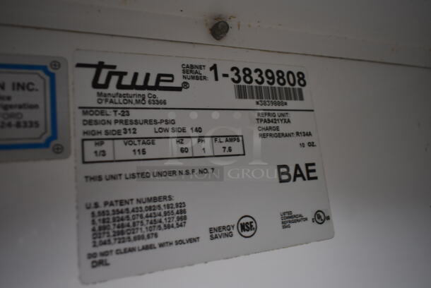 True T-23 Stainless Steel Commercial Single Door Reach in Cooler w/ Poly Coated Racks on Commercial Casters. 115 Volts, 1 Phase.  - Image 5 of 5