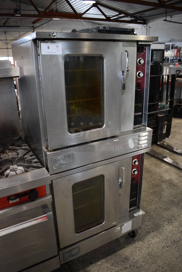2 Southbend Marathoner Gold Stainless Steel Commercial Natural Gas Powered Half Size Convection Oven w/ View Through Door, Metal Oven Racks and Thermostatic Controls on Commercial Casters. 30x27x64.5. 2 Times Your Bid! - Image 3 of 9