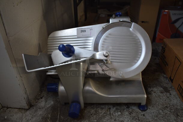 Sir Lawrence Stainless Steel Commercial Countertop Meat Slicer w/ Blade Sharpener. 23x25x17. Tested and Working!