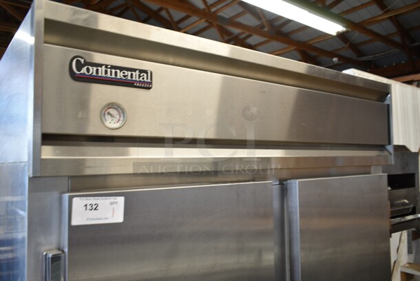2021 Continental 2F Stainless Steel Commercial 2 Door Reach In Freezer w/ Poly Coated Racks on Commercial Casters. 115 Volts, 1 Phase. Tested and Does Not Power On. Appears to Need to be Rewired and a New Power Cord - Image 2 of 6