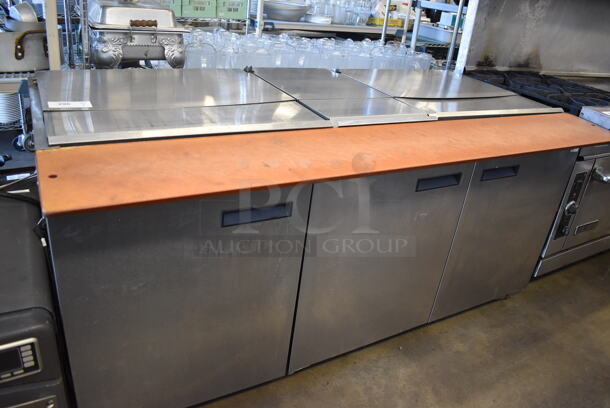 2017 Delfield Model 4472N-30M-M479 Stainless Steel Commercial Prep Table w/ Cutting Board on Commercial Casters. 115 Volts, 1 Phase. 72x32x37. Tested and Working!