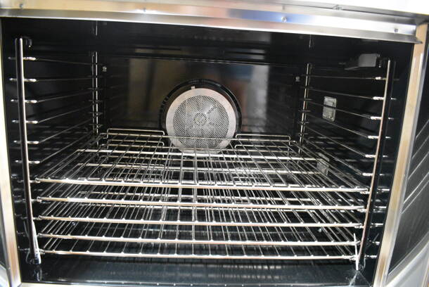 BRAND NEW! Blodgett SHO-100-E Stainless Steel Commercial Electric Powered Full Size Convection Oven w/ View Through Doors, Metal Oven Racks and Thermostatic Controls. Does Not Have Legs. 208 Volts, 3 Phase.  - Image 5 of 8