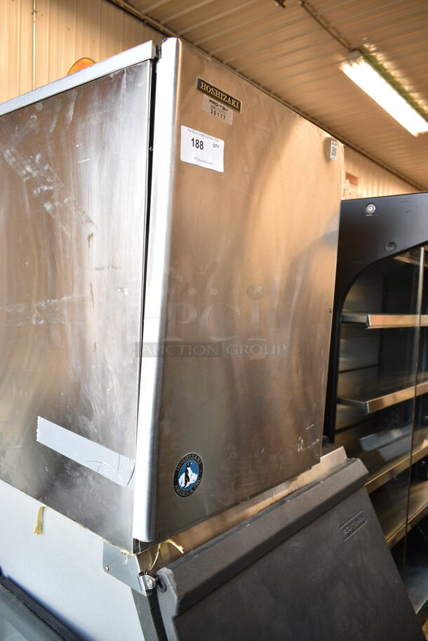 Hoshizaki KM-500MWH Stainless Steel Commercial Ice Machine Head on Scotsman HTB555 Commercial Ice Bin. 115-120 Volts, 1 Phase.  - Image 2 of 8
