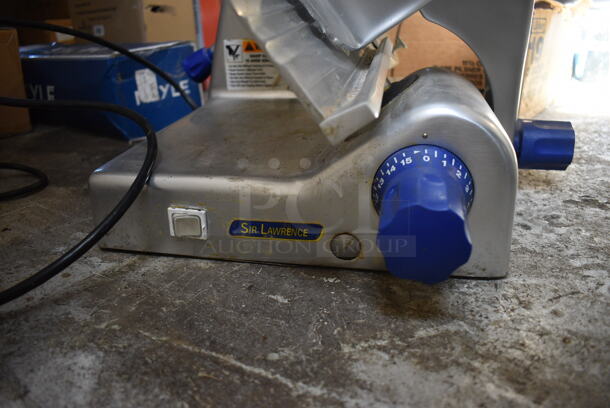 Sir Lawrence Stainless Steel Commercial Countertop Meat Slicer w/ Blade Sharpener. 23x25x17. Tested and Working! - Image 5 of 6
