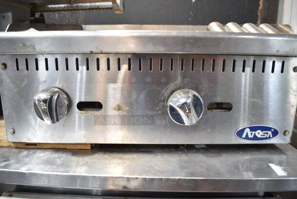 Atosa Stainless Steel Commercial Countertop Natural Gas Powered Flat Top Griddle.  - Image 5 of 6