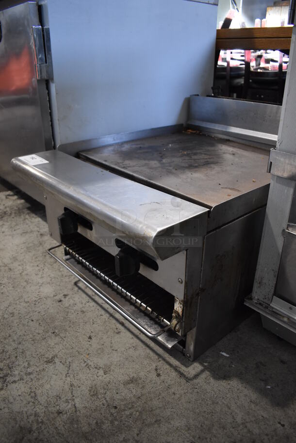 American Range Stainless Steel Commercial Countertop Natural Gas Powered Flat Top Griddle w/ Melter. 24x32x21 - Image 3 of 7